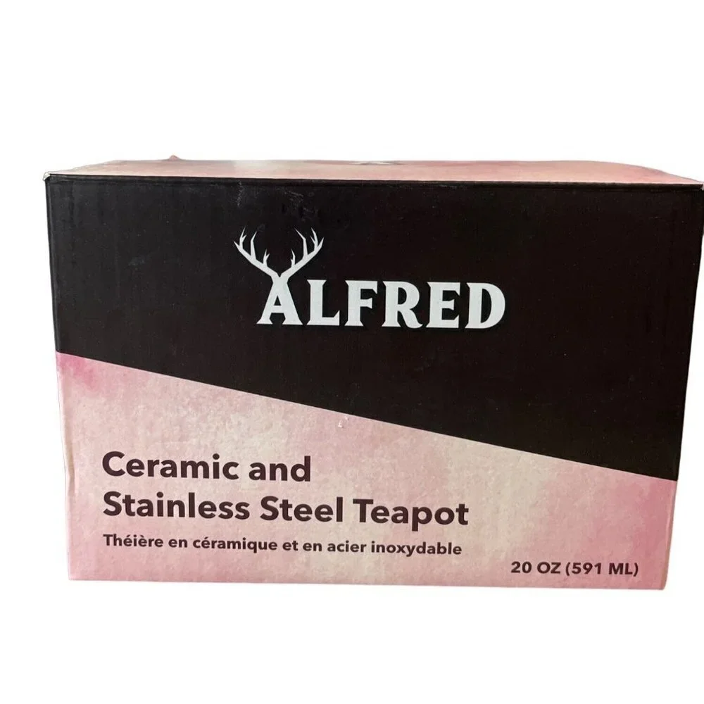 Alfred Tea Room Blue Cherry Blossom Floral Ceramic Stainless Steel‎ Teapot